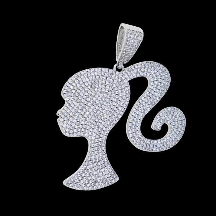 Queen Necklaces Queen Iced Out Diamond Pendant Necklace