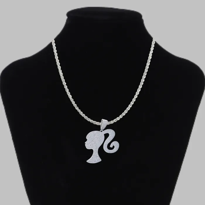 Queen Necklaces Queen Iced Out Diamond Pendant Necklace