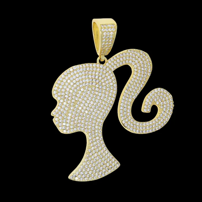 Queen Necklaces Queen Iced Out Diamond Pendant Necklace