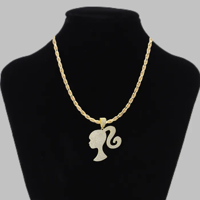 Queen Necklaces Queen Iced Out Diamond Pendant Necklace