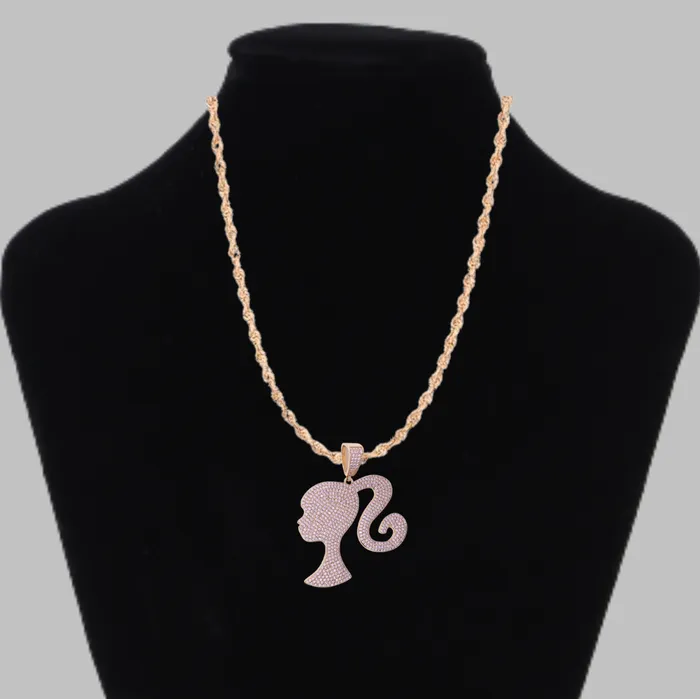 Queen Necklaces Queen Iced Out Diamond Pendant Necklace