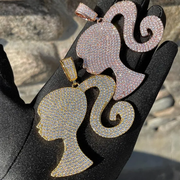 Queen Necklaces Queen Iced Out Diamond Pendant Necklace