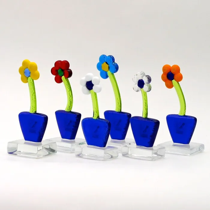 Ragazzi C Earrings Colorful Flowers Murano glass