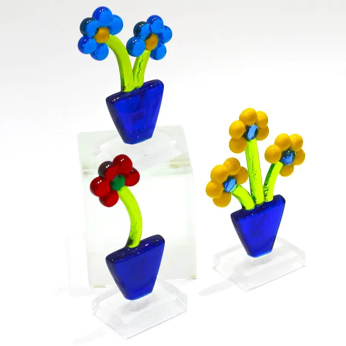 Ragazzi C Earrings Colorful Flowers Murano glass