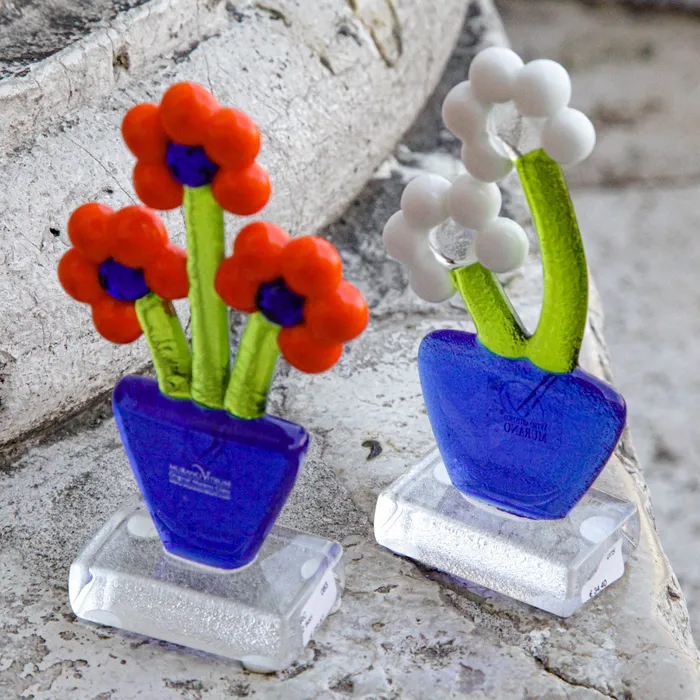 Ragazzi C Earrings Colorful Flowers Murano glass