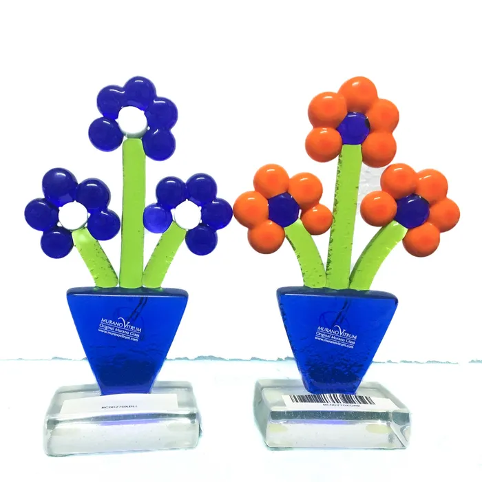 Ragazzi C Earrings Colorful Flowers Murano glass
