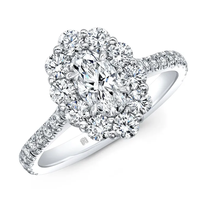 Rahaminov Diamonds Rings Moval Cut Round Brilliant Diamond Ring 141tw