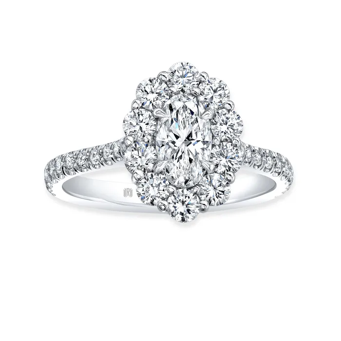 Rahaminov Diamonds Rings Moval Cut Round Brilliant Diamond Ring 141tw