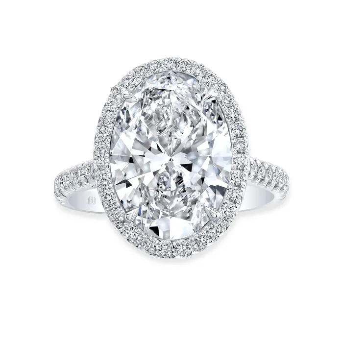 Rahaminov Diamonds Rings Oval Cut Round Pav Diamond Ring 556tw