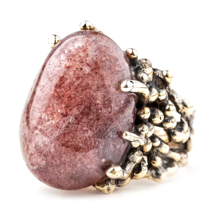 Raspberry Quartz Ring One of a Kind Giardinoblu Rings