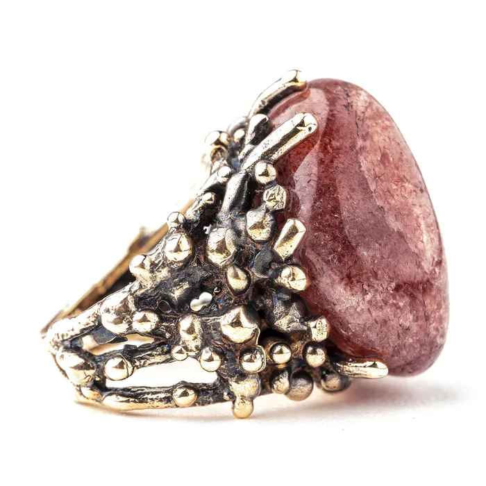 Raspberry Quartz Ring One of a Kind Giardinoblu Rings