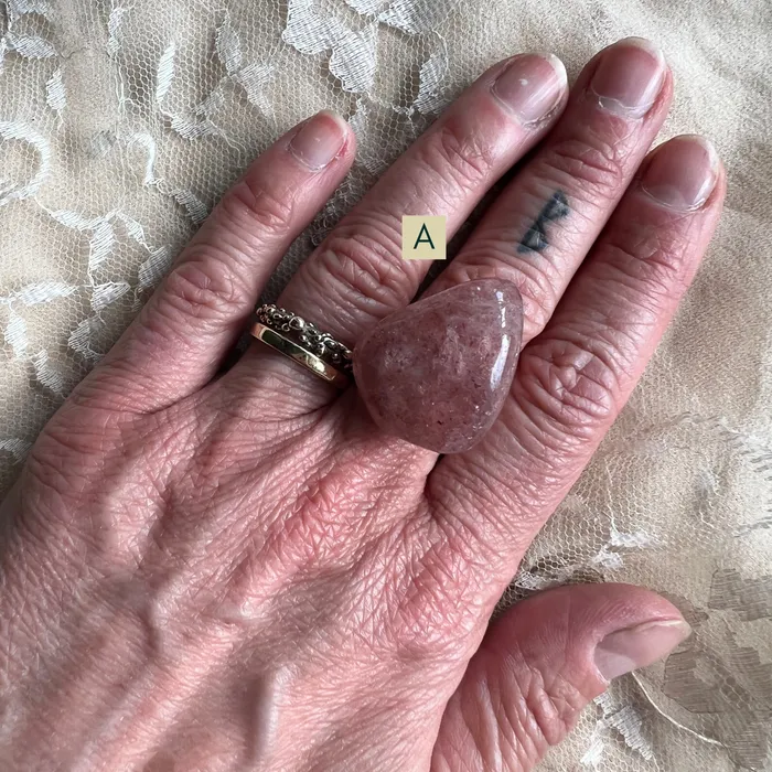 Raspberry Quartz Ring One of a Kind Giardinoblu Rings