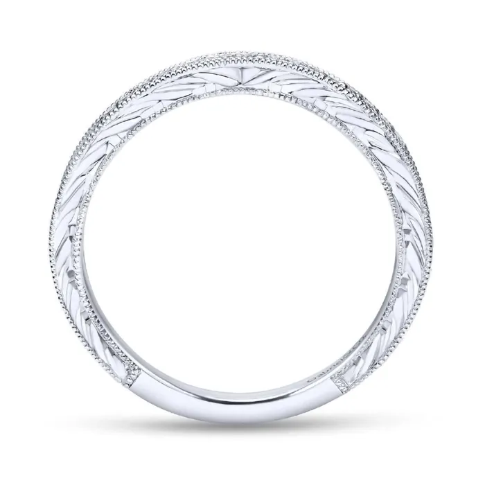 Rings 14K White Gold diamond controu Wedding Band GABRIEL CO