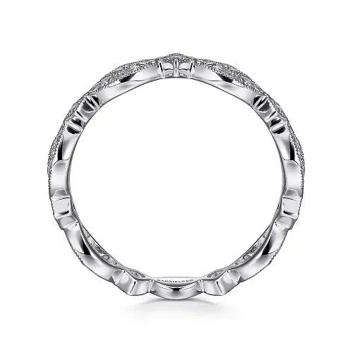 Rings 14K White Gold Marquise Station Pave Diamond Stackable Ring GABRIEL CO Rings 14K White Gold Marquise Station Pave Diamond Stackable Ring GABRIEL CO