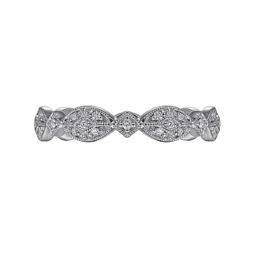 Rings 14K White Gold Marquise Station Pave Diamond Stackable Ring GABRIEL CO Rings 14K White Gold Marquise Station Pave Diamond Stackable Ring GABRIEL CO