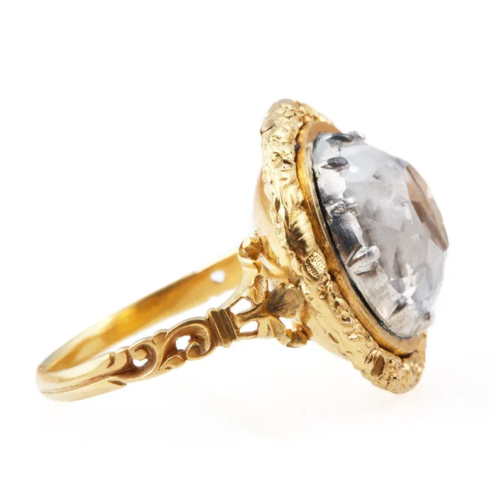 Rings Bell Bird Antiques Georgian Gold Rock Crystal Ring