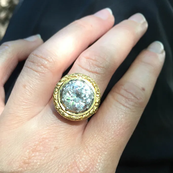 Rings Bell Bird Antiques Georgian Gold Rock Crystal Ring
