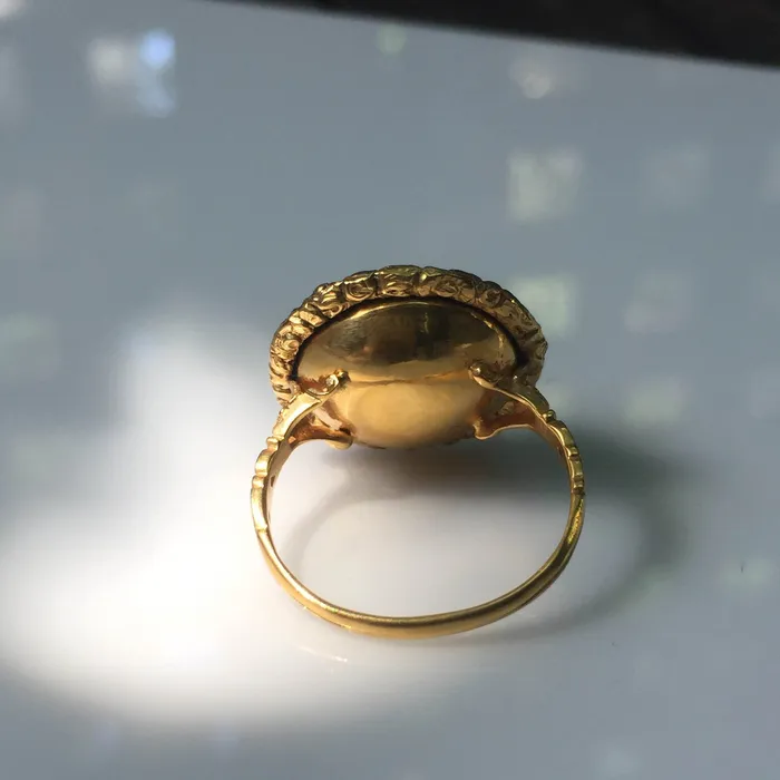 Rings Bell Bird Antiques Georgian Gold Rock Crystal Ring
