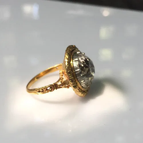 Rings Bell Bird Antiques Georgian Gold Rock Crystal Ring