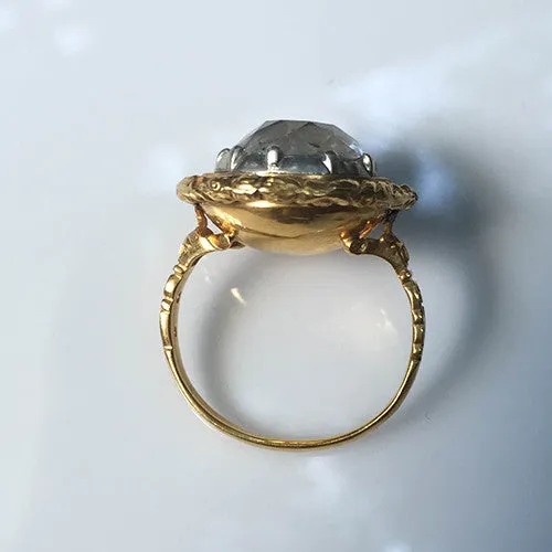 Rings Bell Bird Antiques Georgian Gold Rock Crystal Ring