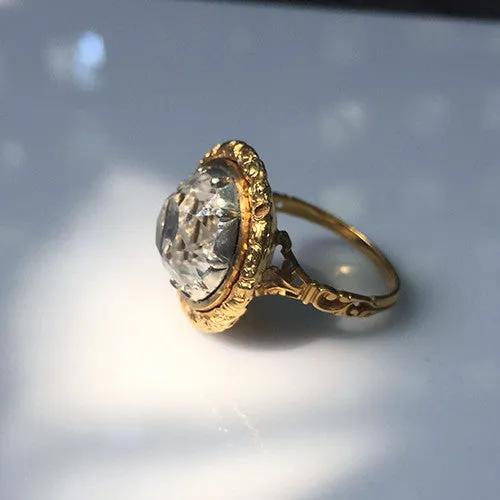 Rings Bell Bird Antiques Georgian Gold Rock Crystal Ring