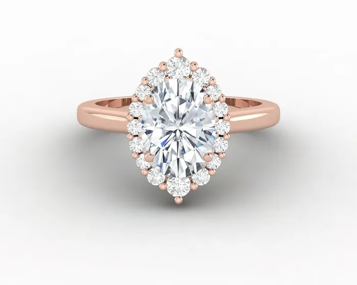 Rings Capella 10 Ct Oval Cut Halo Engagement Ring Sapheena Jewelry