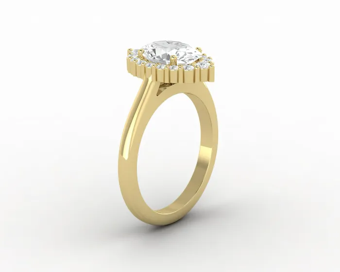 Rings Capella 10 Ct Oval Cut Halo Engagement Ring Sapheena Jewelry