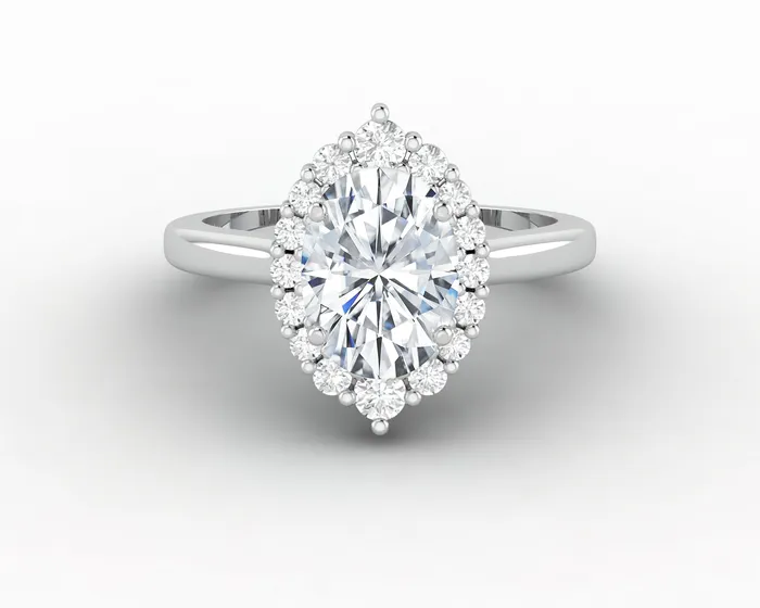 Rings Capella 10 Ct Oval Cut Halo Engagement Ring Sapheena Jewelry