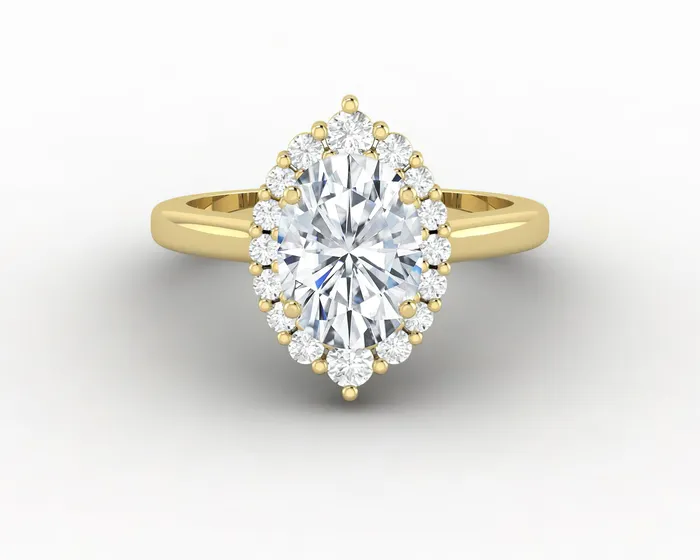 Rings Capella 10 Ct Oval Cut Halo Engagement Ring Sapheena Jewelry