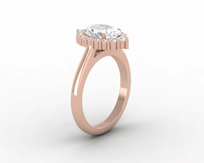 Rings Capella 10 Ct Oval Cut Halo Engagement Ring Sapheena Jewelry