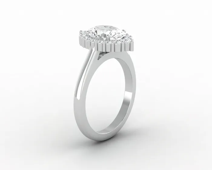 Rings Capella 10 Ct Oval Cut Halo Engagement Ring Sapheena Jewelry