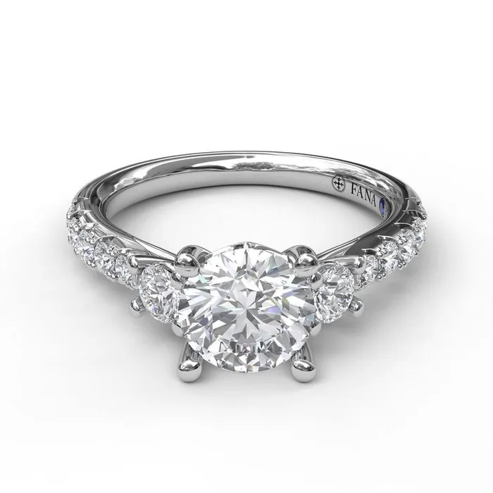 Rings FANA Three Stone With Pave Engagement Ring