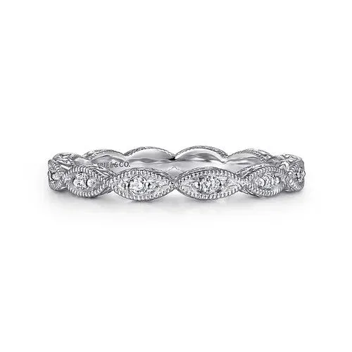 Rings GABRIEL CO 14K White Gold Diamond Bujukan Marquise Station Ring