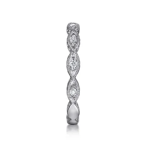 Rings GABRIEL CO 14K White Gold Diamond Bujukan Marquise Station Ring
