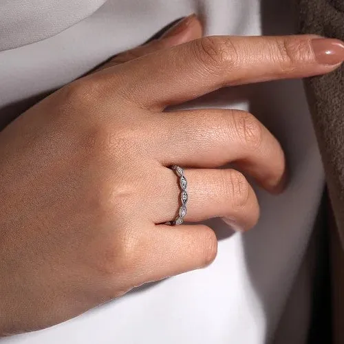 Rings GABRIEL CO 14K White Gold Diamond Bujukan Marquise Station Ring