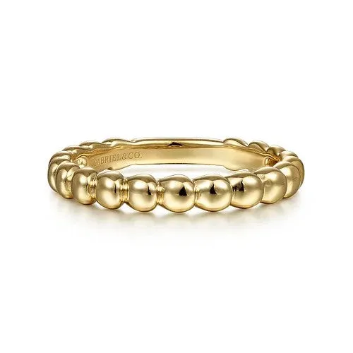Rings GABRIEL CO 14K Yellow Gold Bujukan Bead Stackable Ring