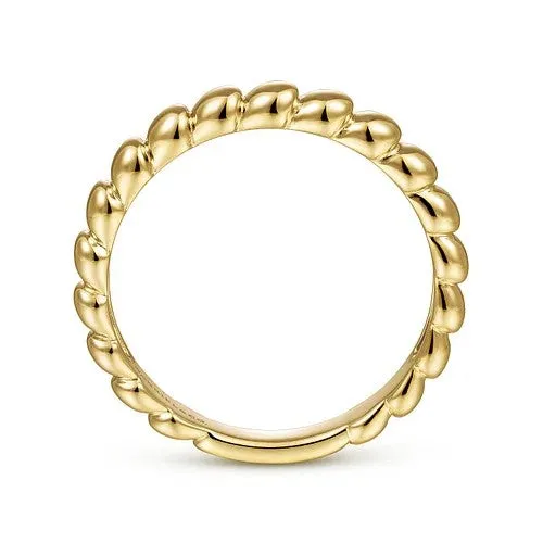 Rings GABRIEL CO 14K Yellow Gold Bujukan Bead Stackable Ring