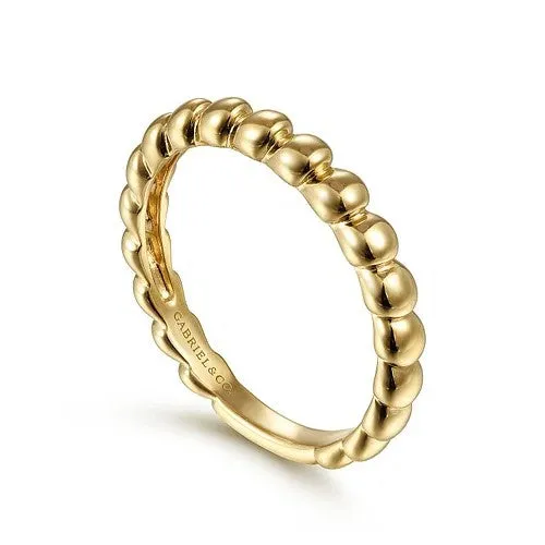 Rings GABRIEL CO 14K Yellow Gold Bujukan Bead Stackable Ring