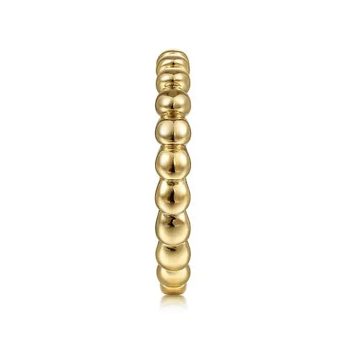 Rings GABRIEL CO 14K Yellow Gold Bujukan Bead Stackable Ring