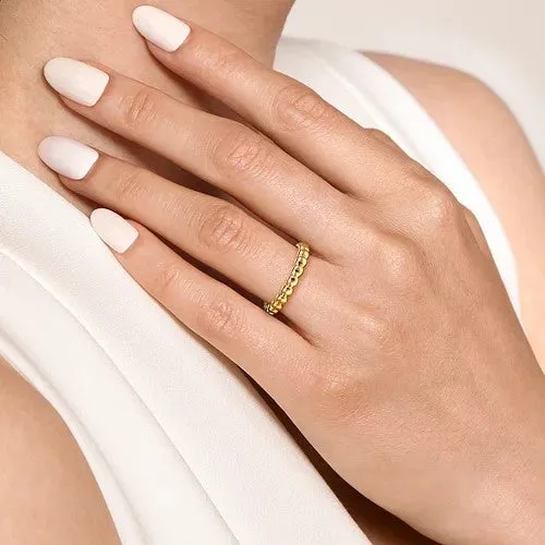 Rings GABRIEL CO 14K Yellow Gold Bujukan Bead Stackable Ring