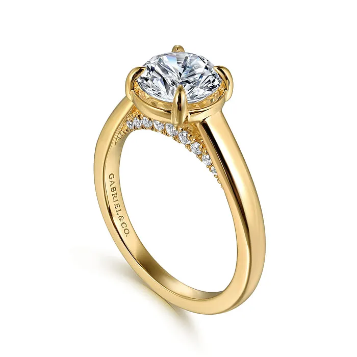 Rings GABRIEL CO 14K Yellow Gold Round Diamond Engagement Ring