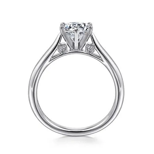 Rings GABRIEL CO Cassie 14K White Gold Round Diamond Engagement Ring Setting Only Rings GABRIEL CO Cassie 14K White Gold Round Diamond Engagement Ring Setting Only
