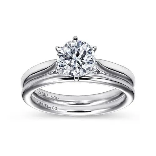 Rings GABRIEL CO Cassie 14K White Gold Round Diamond Engagement Ring Setting Only Rings GABRIEL CO Cassie 14K White Gold Round Diamond Engagement Ring Setting Only