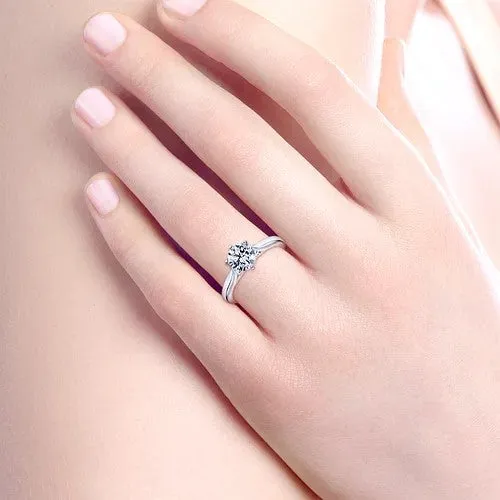 Rings GABRIEL CO Cassie 14K White Gold Round Diamond Engagement Ring Setting Only Rings GABRIEL CO Cassie 14K White Gold Round Diamond Engagement Ring Setting Only