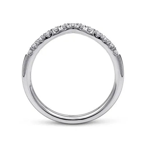 Rings GABRIEL CO Chambery Curved 14K White Gold French Pave Diamond Wedding Band 025 ct Rings GABRIEL CO Chambery Curved 14K White Gold French Pave Diamond Wedding Band 025 ct