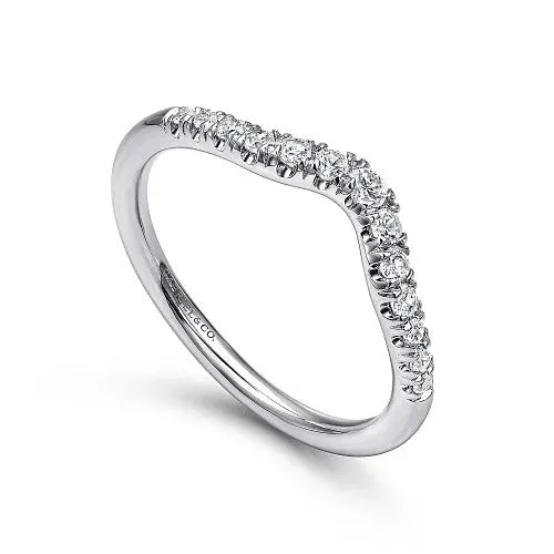 Rings GABRIEL CO Chambery Curved 14K White Gold French Pave Diamond Wedding Band 025 ct Rings GABRIEL CO Chambery Curved 14K White Gold French Pave Diamond Wedding Band 025 ct