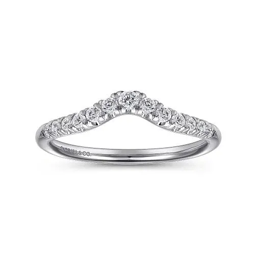 Rings GABRIEL CO Chambery Curved 14K White Gold French Pave Diamond Wedding Band 025 ct Rings GABRIEL CO Chambery Curved 14K White Gold French Pave Diamond Wedding Band 025 ct