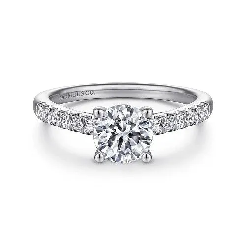 Rings GABRIEL CO Jones 14K White Gold Round Diamond Engagement Ring Setting Only Rings GABRIEL CO Jones 14K White Gold Round Diamond Engagement Ring Setting Only