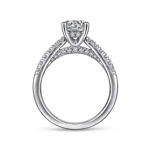 Rings GABRIEL CO Jones 14K White Gold Round Diamond Engagement Ring Setting Only Rings GABRIEL CO Jones 14K White Gold Round Diamond Engagement Ring Setting Only
