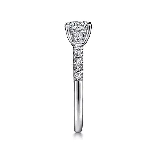 Rings GABRIEL CO Jones 14K White Gold Round Diamond Engagement Ring Setting Only Rings GABRIEL CO Jones 14K White Gold Round Diamond Engagement Ring Setting Only